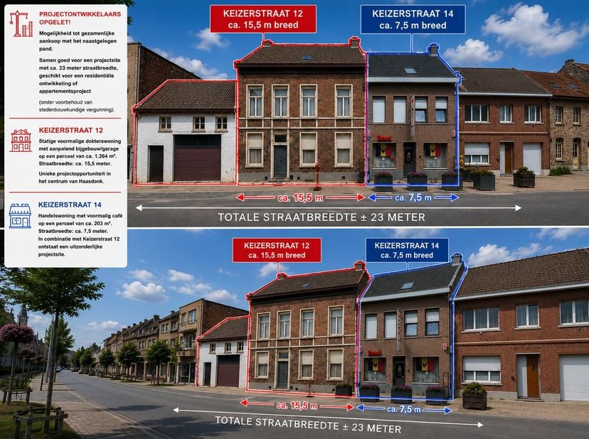 PROJECTONTWIKKELAARS OPGELET! Mogelijkheid tot gezamenlijke aankoop met het naastgelegen pand. Samen goed voor een projectsite met ca. 23 meter straat