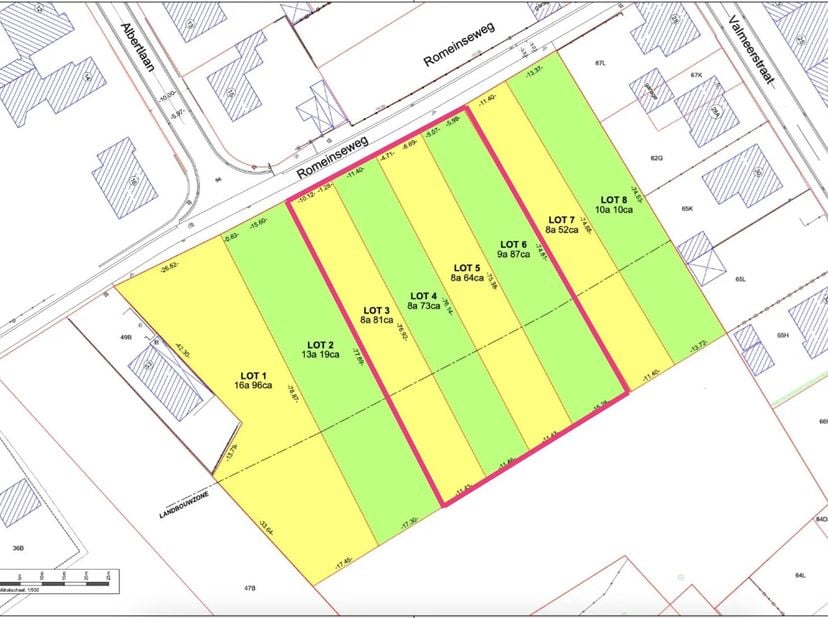 Projectgrond voor 4 halfopen bebouwingen<br />
Deze projectgrond bevindt zich in Herderen, een gezellige deelgemeente van Riemst. Van hieruit heb je e