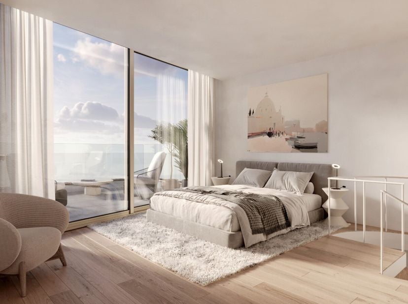Appartement met 1 slaapkamer en zijdelings zeezicht vanop het mooi terras op de eerste verdieping van het kleinschalig project "Residentie Sables d'Or