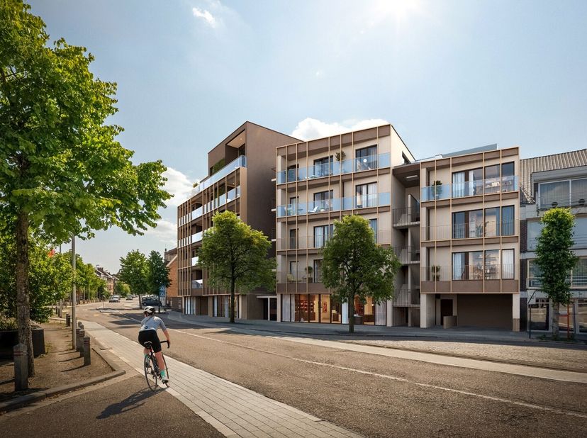 Res. Rongese-Park - Comm. ruimte C 0.02: Casco ruimte op de gelijkvloerse verdieping met een opp. van 162,11 m² met een gevelbreedte van 17,94m; Diept