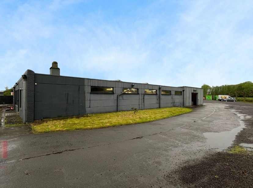 Vlot bereikbaar magazijn op amper 650 m van de E17 met een oppervlakte van 575 m² te huur in Beervelde.<br />
<br />
De magazijnruimte beschikt over e
