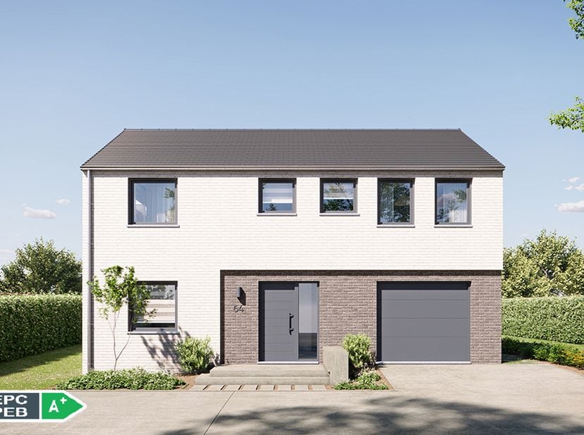 "VILLA 4 FAÇADES PEB A+ HAUTE PERFORMANCE ÉNERGÉTIQUE &amp;amp; QUALITÉ TRADITIONNELLE<br />
Découvrez ce projet de villa 4 façades à l’architecture soign