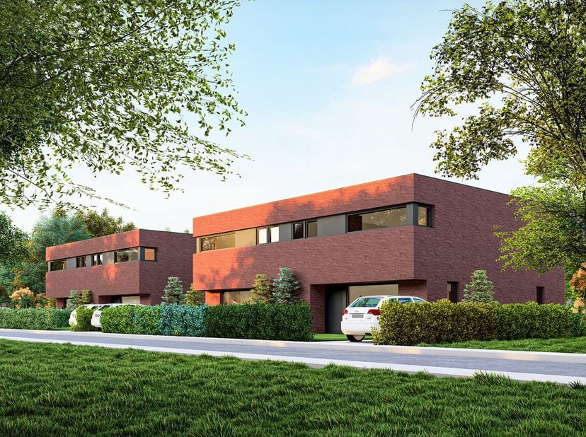 2 Halfopen Luxe Nieuwbouwwoningen te Koop Centrum Maasmechelen<br />
Moderne architectuur, hoogwaardige materialen en een topligging in het centrum va