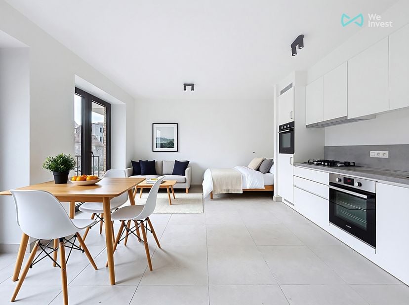 Mail: rent.brussels@weinvest.be Tel: 02/3155173<br />
We Invest est ravi de vous présenter ce studio situé au cœur du projet résidentiel Mench à Schae
