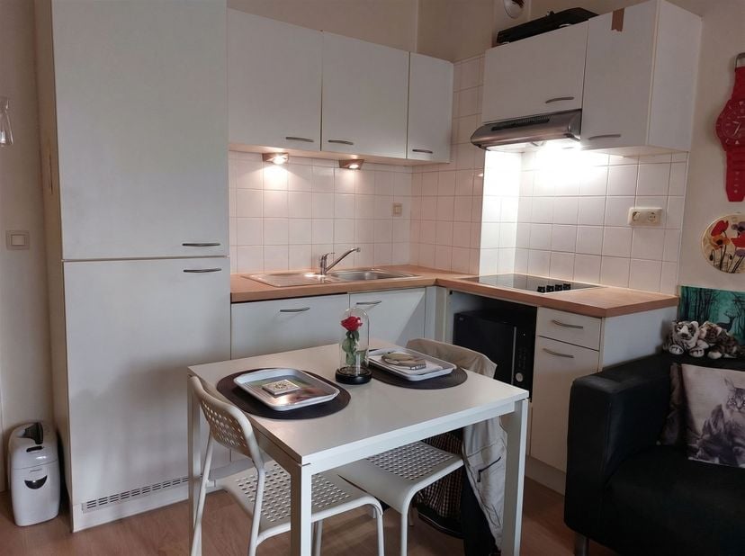 In het erkende woonzorgcentrum Residentie Maalbeek in Grimbergen vind je deze comfortabele assistentieflat op de eerste verdieping. De flat beschikt o