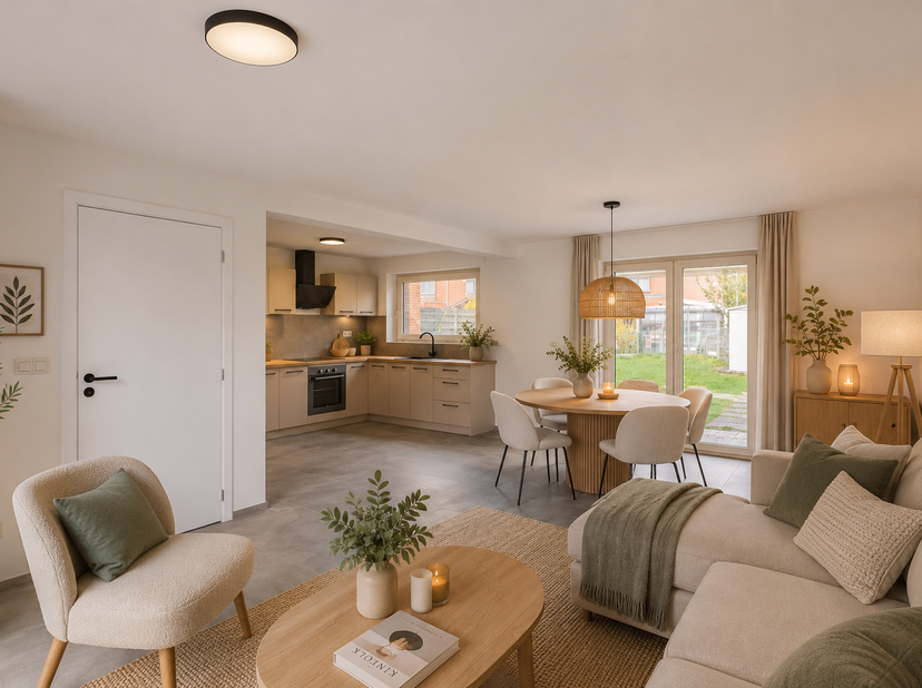 Instapklare ruime gezinswoning met garage, tuin en 3 slaapkamers nabij Ring Kortrijk<br />
Op zoek naar een volledig vernieuwde, instapklare woning op