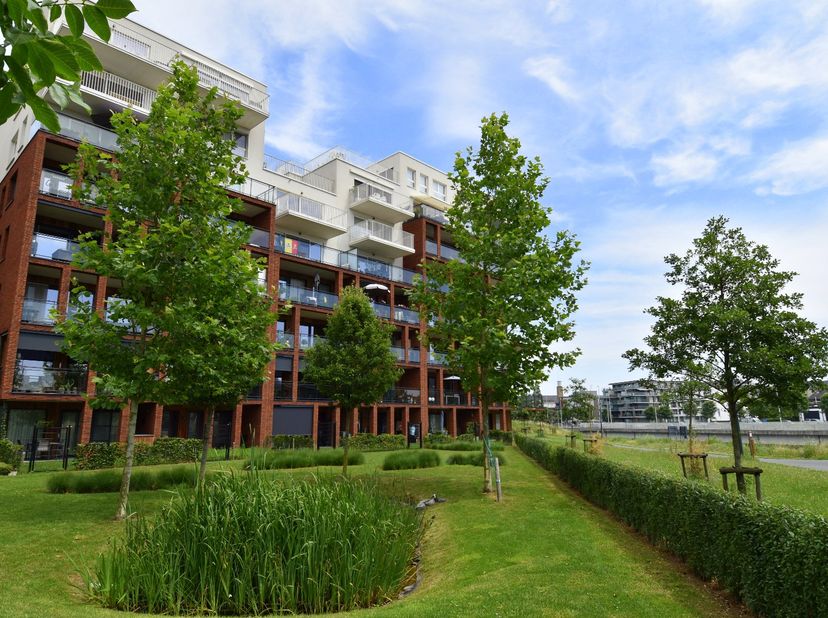Dit instapklare appartement uit 2021 is rustig gelegen aan het einde van een doodlopende straat, pal langs de Leie. Dankzij de uitstekende ligging gen