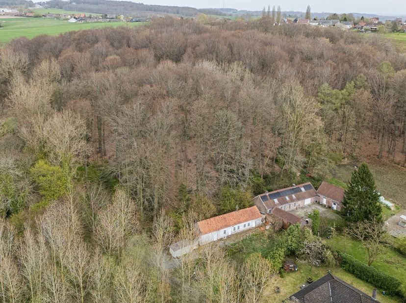 Deze te renoveren/te slopen eigendom is gelegen aan het einde van een doodlopende, trage weg in een groene, bosrijke omgeving!<br />
Het perceel is ge