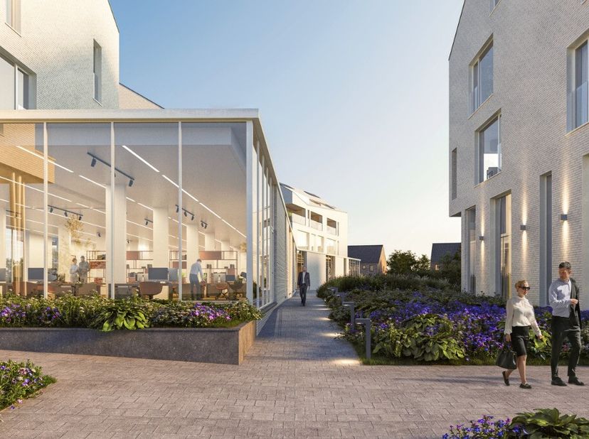 Deze gelijkvloerse CASCO kantoorruimte van 450m² is gelegen aan de voorzijde van het nieuwbouwproject "Elegant Wonen" op een boogscheut van de Grote M