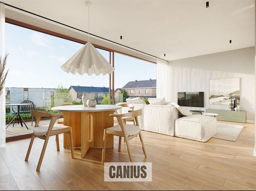 STUDIO - TERRASSE - JARDIN<br />
Sur l'ancien site du magasin de bricolage de la Montenakenweg à Saint-Trond, un nouveau projet résidentiel contempora
