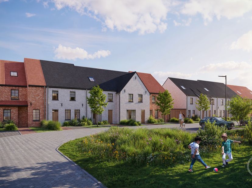 115 maisons neuves durables à vendre à Leffinge<br />
À proximité de Middelkerke et d'Ostende, vous découvrirez 't Cleygoed, un lotissement unique de