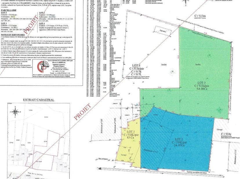 La Bouverie - A vendre terrain avec projet de 4 appartements et parking avec permis de bâtir -Faire offre à partir de 95.000euro - Pour tout renseigne