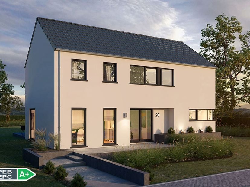 Découvrez ce projet de VILLA 4 FAÇADES PEB A+ - CONSTRUCTION 100% TRADITIONNELLE finition clé-sur-porte. Avec son architecture soignée et ses performa