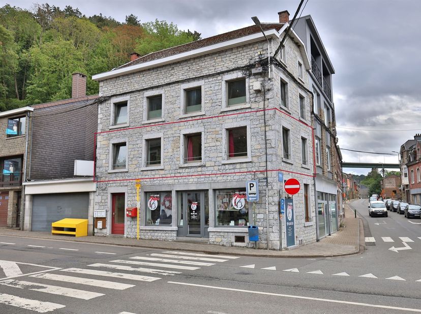 Remouchamps - Pas geschilderd appartement/studio in het centrum van Remouchamps. Het bestaat uit een keuken/eetkamer, een woonkamer die tevens als sla
