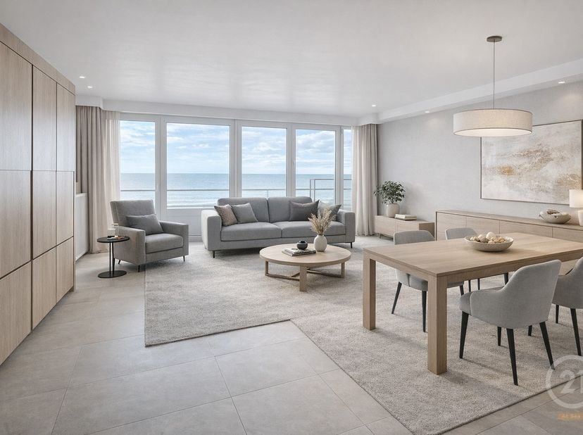 In residentie Acapulco in Westende-Bad bevindt zich dit uitzonderlijk ruime appartement met een adembenemend zicht op zee. Bij het binnenkomen komt u