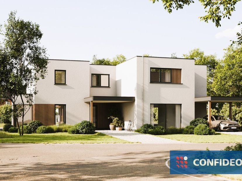 In het charmante Rutten, op slechts&amp;nbsp;3 minuutjes van het centrum van Tongeren, verrijzen binnenkort twee moderne villawoningen die het sluitstuk v