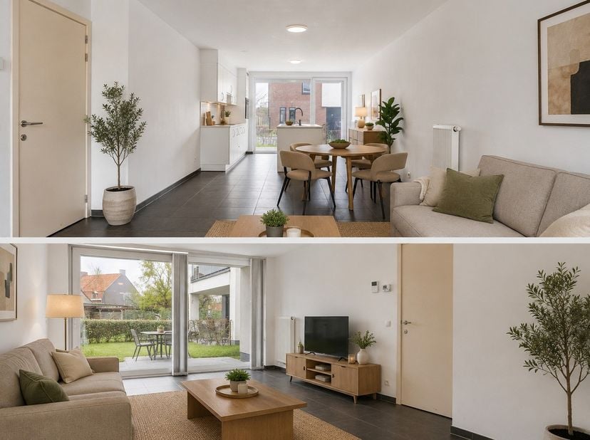 IDEALE OPBRENGSTEIGENDOM Instapklaar appartement (bouwjaar 2018) te koop, gelegen op het gelijkvloers.<br />
De Leefhoek, keuken en eethoek zitten in