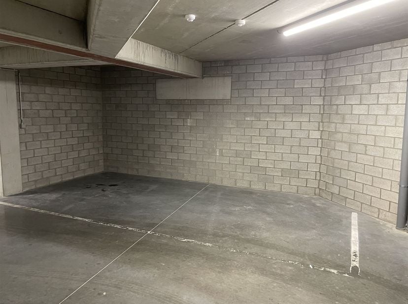Deze twee autostaanplaatsen bevinden zich in een afgesloten, gelijkvloerse garage van een kleinschalig appartementsgebouw in de 's Boschstraat 13 in h