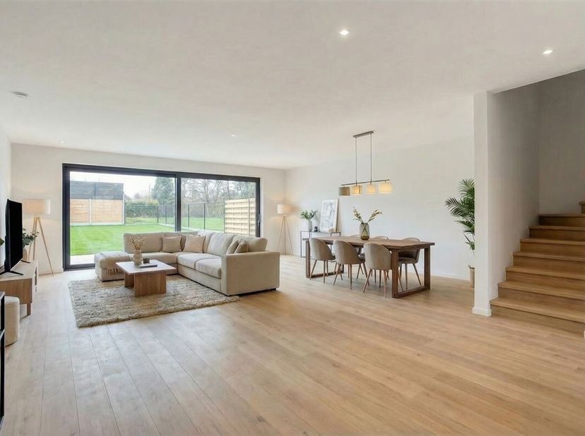Nieuwbouwwoning (gesloten bebouwing) met 3 slaapkamers, bureau en garage in Keerbergen<br />
In de Veldstraat in Keerbergen bevindt zich deze moderne