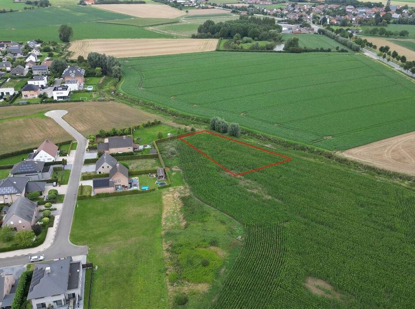 Terrain à bâtir dans le quartier de la Cabocherie, quartier résidentiel de Dottignies.<br />
Terrain idéalement placé en fond d'impasse<br />
Terrain