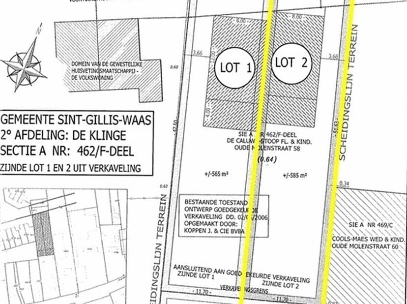Zeer gunstig gelegen bouwgrond van 686m² gelegen te De Klinge, Ten Hogen<br />
Dit perceel biedt de mogelijkheid om een halfopen bebouwing met een bew