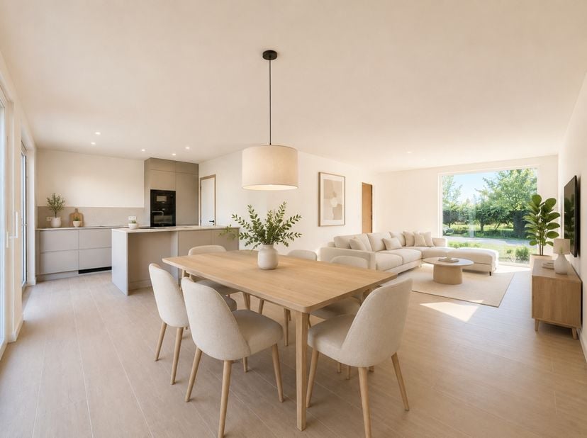 Moderne HALFOPEN NIEUWBOUWWONING met ZONNIGE TUIN, DUURZAME TECHNIEKEN en een EIGENTIJDSE AFWERKING in het landelijke Everbeek. Deze stijlvolle woning