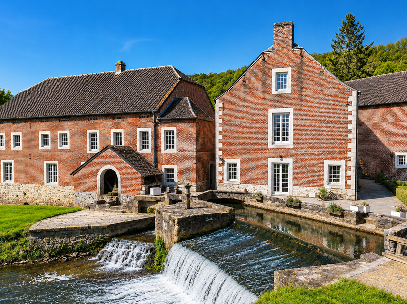 De Moulin d’Huccorgne is een uitzonderlijk goed bewaard gebleven pand, waar de oorspronkelijke machines, het schoepenrad en de molenstenen nog steeds