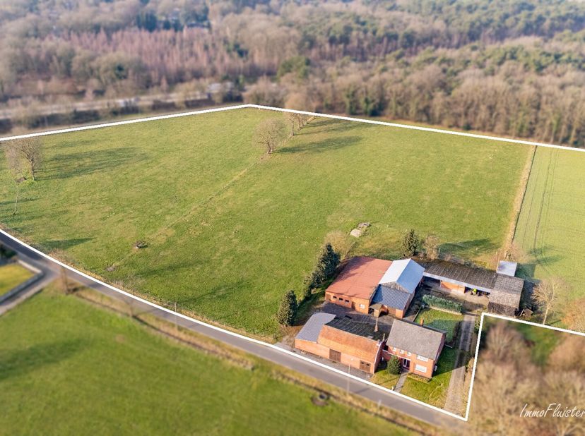 In een groene, landelijke omgeving bevindt zich deze hoeve op een perceel van 7ha met tal van mogelijkheden. Het eigendom omvat een woonhuis, verschil