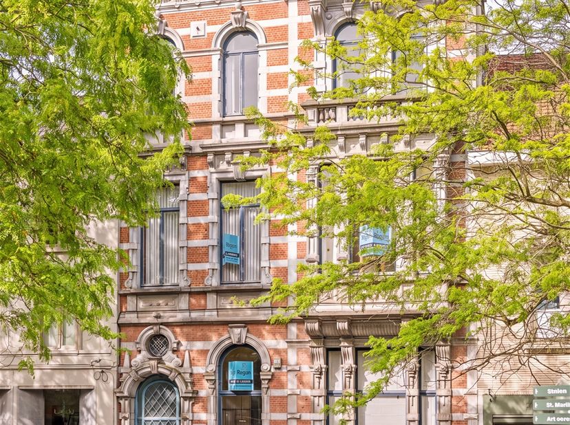 Cette imposante maison de maître (actuellement divisée en 6 appartements et un bureau + parking), de style néo-Renaissance flamande, constitue l’inves