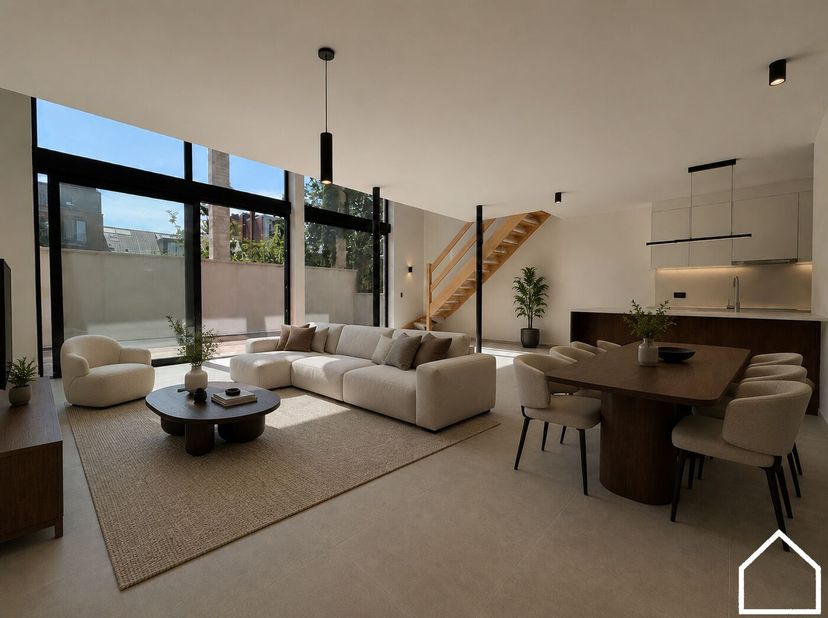 Duplex loft 0204 is gelegen op de tweede en derde verdieping van Residentie Melrose Place en heeft een totaal oppervlakte van 132,11 m² met daarbij ee