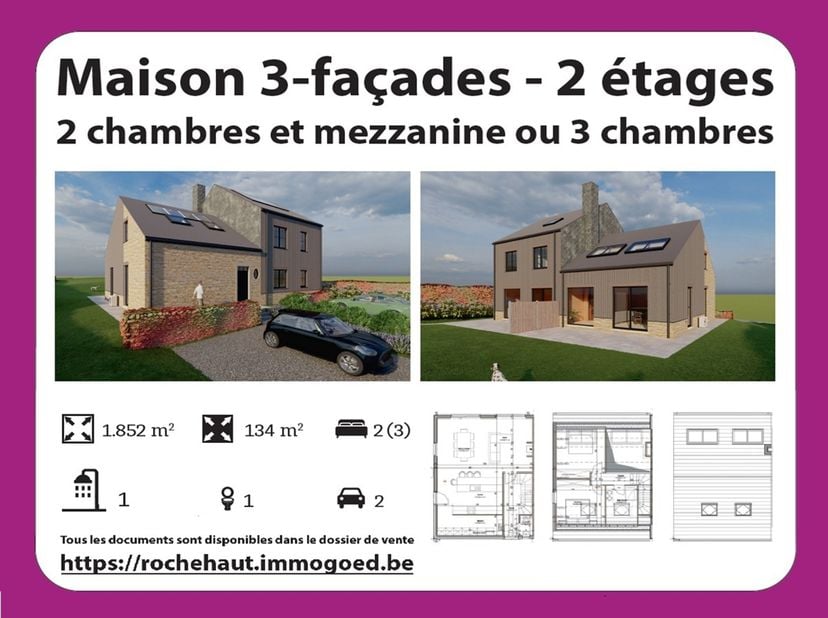 Te Koop – Moderne Nieuwbouwwoning (oplevering 2026) in Rochehaut (Bouillon)<br />
Ontdek deze prachtige, moderne halfopen nieuwbouwwoning in opbouw, g