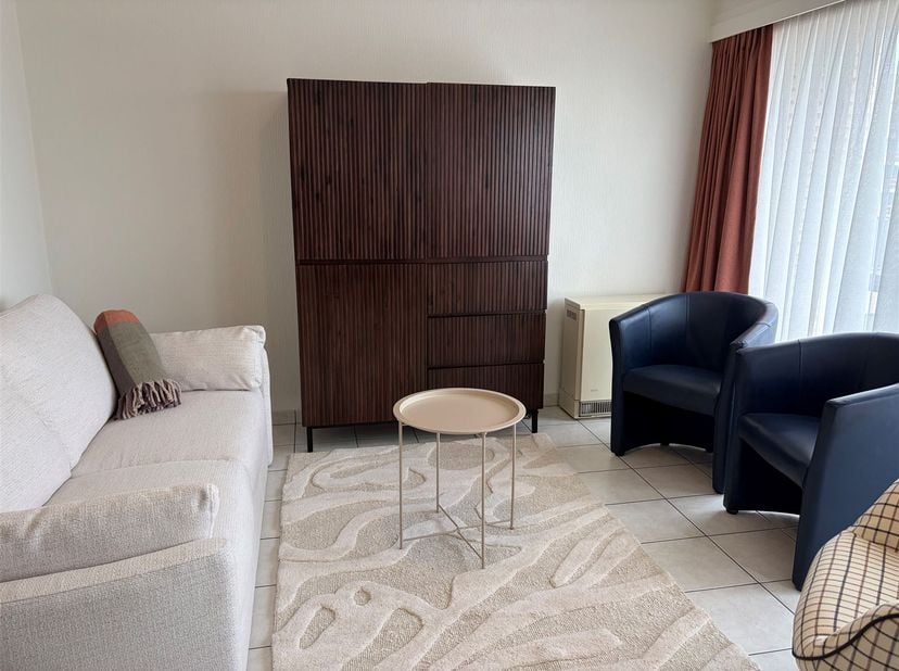 Gemeubeld appartement met 1 slaapkamer, gelegen in het centrum van Middelkerke.<br />
Bestaat uit woonkamer met open keuken en terrasje, badkamer met