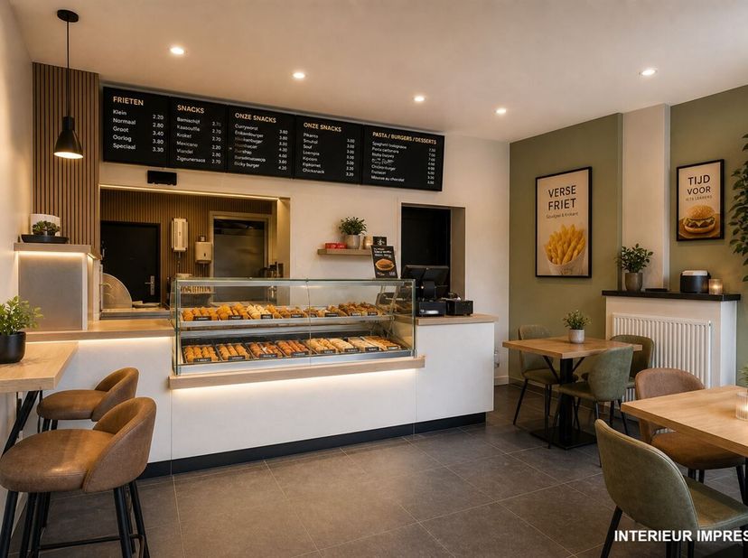 Halfopen bebouwing met ingerichte frituur gelegen in de Drinkteilstraat 1 te Geetbets. Deze eigendom biedt een sterke structurele basis en een interes