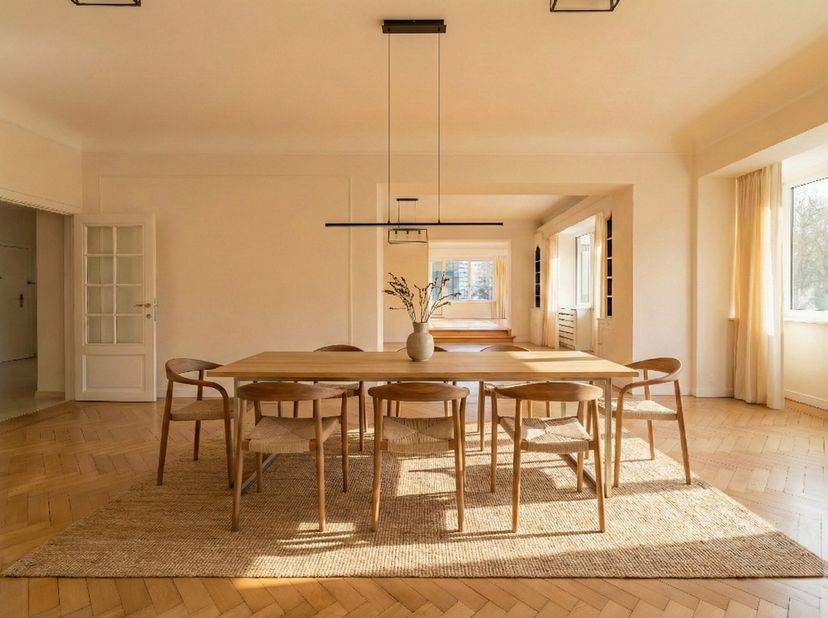 Ideaal gelegen tegenover het Jubelpark, biedt dit hoekappartement een bruto-PEB-oppervlakte van ± 326 m² op de 2e verdieping van een stijlvol gebouw.