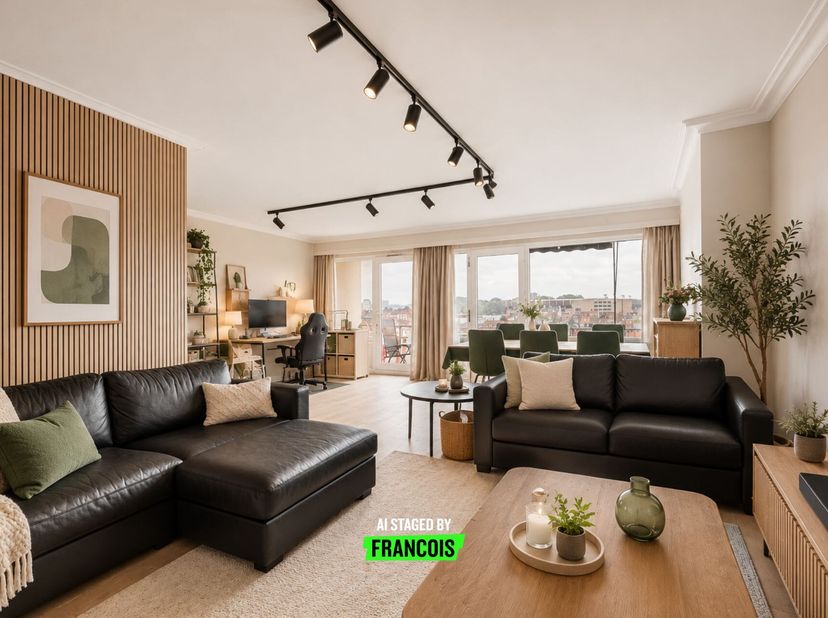 Ontdek dit ruime hoekappartement te koop in Anderlecht, gelegen op de 7e verdieping van een residentieel gebouw. Dankzij de hoge ligging en de open zi