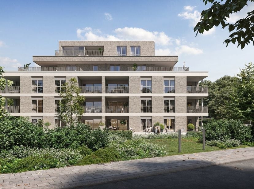 Nieuwbouw BEN-appartement (E-peil 10) met een bewoonbare oppervlakte van 112m², 2 ruime slaapkamers en een zeer ruim terras (28m²).<br />
De keuken, b
