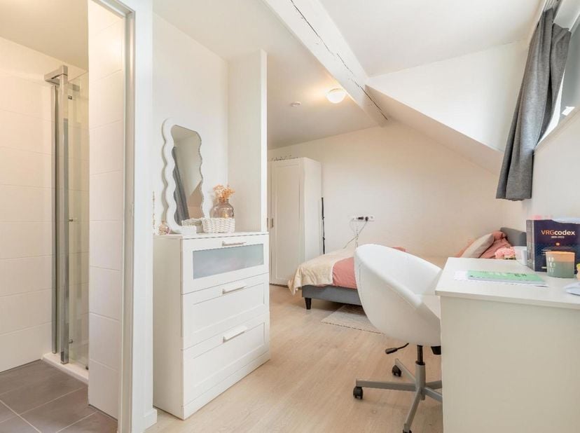 Ben je op zoek naar een comfortabele en instapklare studentenkamer op een absolute topligging? Deze ruime en praktisch ingedeelde kamer bevindt zich o