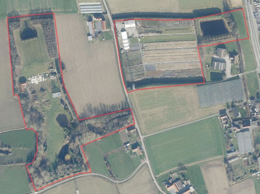 De plantkwekerij is gelegen langs de Slingerstraat te Menen.<br />
Rechts bevindt zich het kweekgedeelte van circa 3,80 ha met de nodige voorzieningen