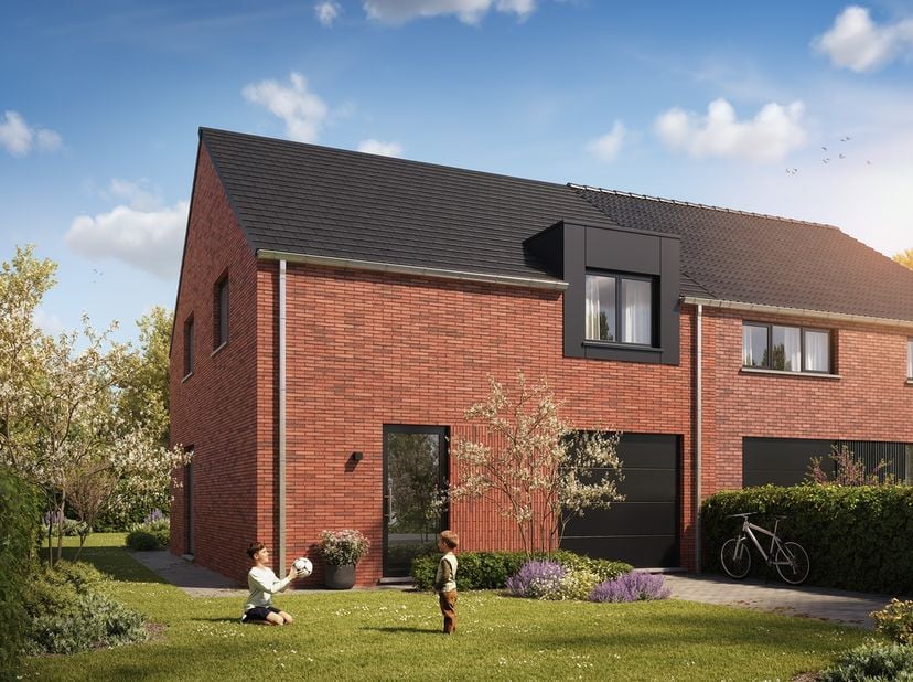 Hectaar realiseert drie energiezuinige en praktisch ingedeelde halfopen bebouwingen binnen een kleinschalig en kwalitatief project in Denderwindeke (d