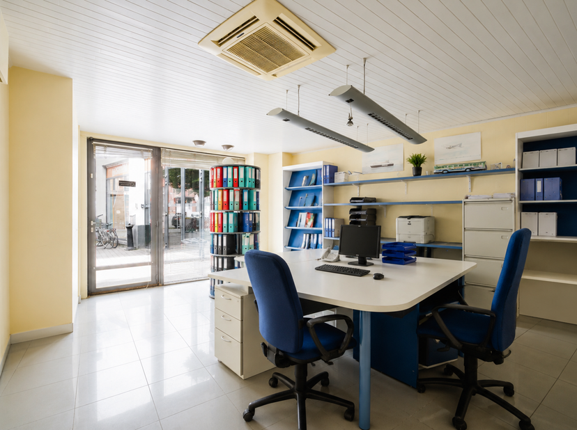 LIGGING<br />
Gelegen in het centrum van Deinze bevindt zich deze te renoveren commerciële eigendom met woongelegenheid. Het pand is gelegen in de Tol