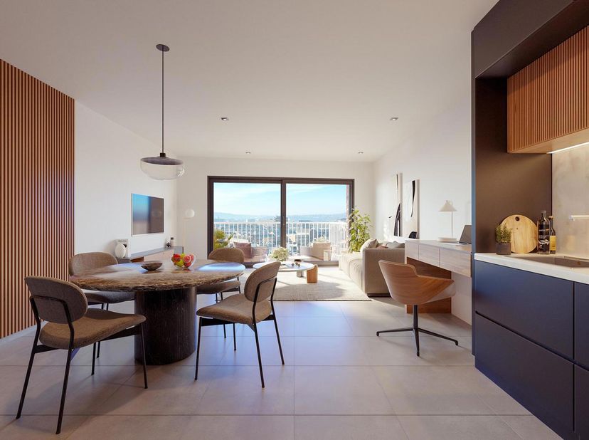 NAMUR  idéalement situé, à proximité de toutes les facilités, à 500 m de la gare, bel APPARTEMENT NEUF (1CH/1SDB) de 63,07 m² avec TERRASSE. Situé au