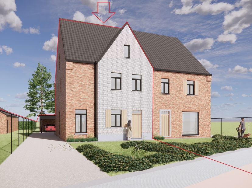 Deze prachtige halfopen bebouwing (HOB)in pastoriestijl wordt gebouwd in de Zonneveldweg ter hoogte van nr. 30A in Wellen. Met een bewoonbare oppervla