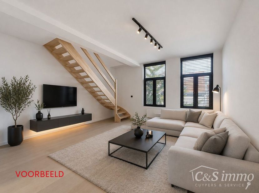 Tip top afgewerkt duplex appartement met terras en 2 slaapkamers. Dit appartement biedt een perfecte balans tussen comfort en stijl, gelegen in de lev