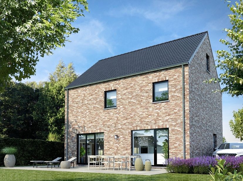 Welkom in de rustige en kindvriendelijke Lotusstraat in Oudsbergen, waar deze stijlvolle landelijke nieuwbouwwoning voorgesteld wordt op lot 9. Een id