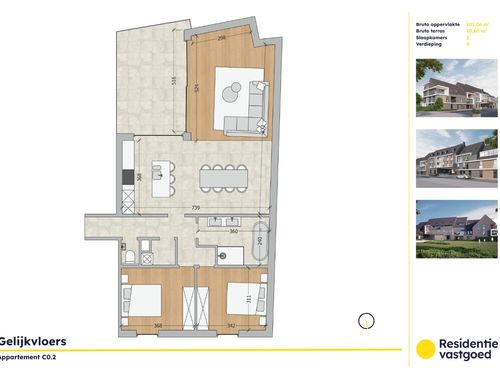                                         Appartement te koop in Oudenburg, € 297.400
