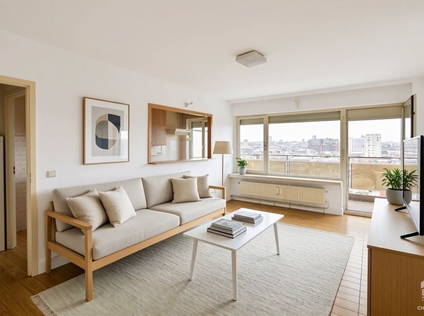 ERA CHATELAIN stelt u dit prachtige appartement voor, ideaal gelegen tussen Tour &amp; Taxis en de Kruidtuin in Brussel, met een oppervlakte van 63m² (bru