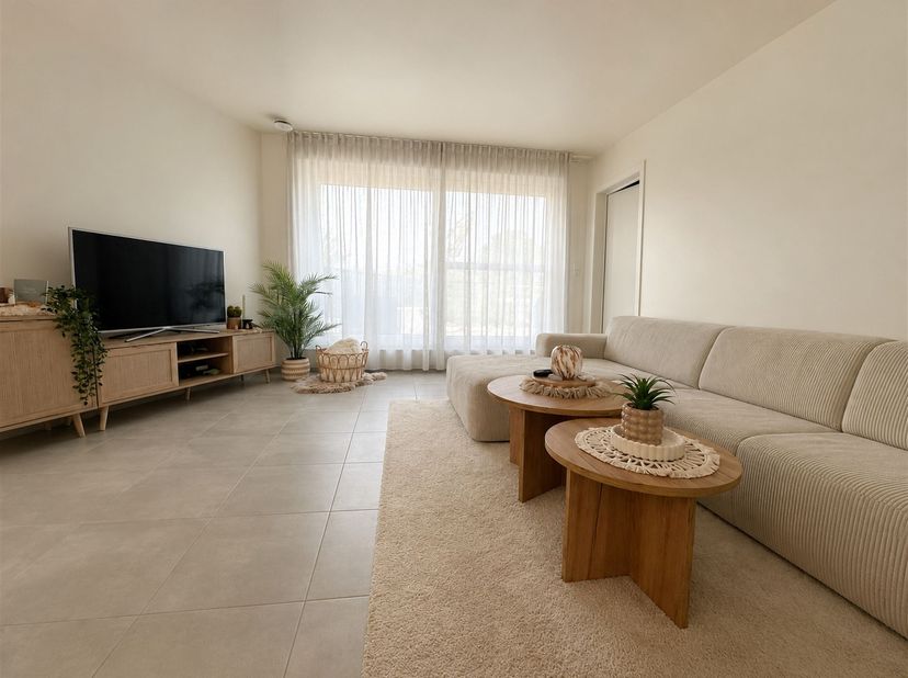 Appartement récent comprenant deux chambres et une terrasse.<br />
<br />
Situation : Situé dans un emplacement central, au cœur de Morkhoven, à proxi