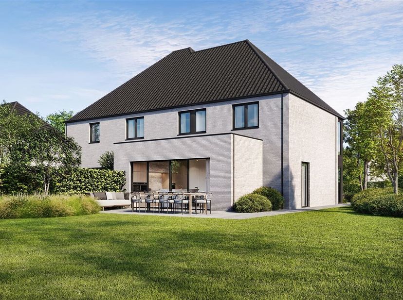Halfopen energieneutrale parkvilla (200m²) op knap perceel van 3a80ca<br />
- Prijzen vanaf €495.000 (excl. kosten) - <br />
Discreet gelegen achter d