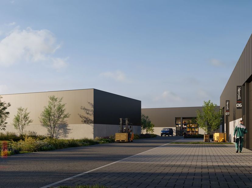 Nieuwbouw KMO-unit met een oppervlakte van 612 m² en 12 privatieve parkeerplaatsen te koop.&amp;nbsp;&amp;nbsp;<br />
Fantastisch gelegen nabij de A12 en de E