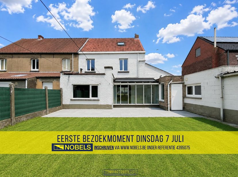 1ste bezoekdag dinsdag 7 juli! Inschrijven kan via www.nobels.be onder referentienummer 4391356.<br />
<br />
Goed onderhouden woning MET GARAGE en ee